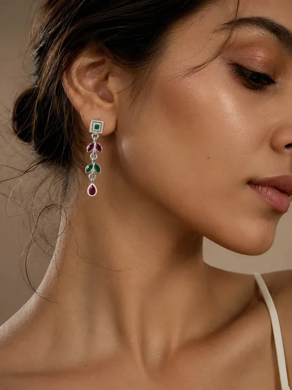Emerald_Enchantment_Dazzling_Oxidised_Silver_Vine_Earrings_Default_Title