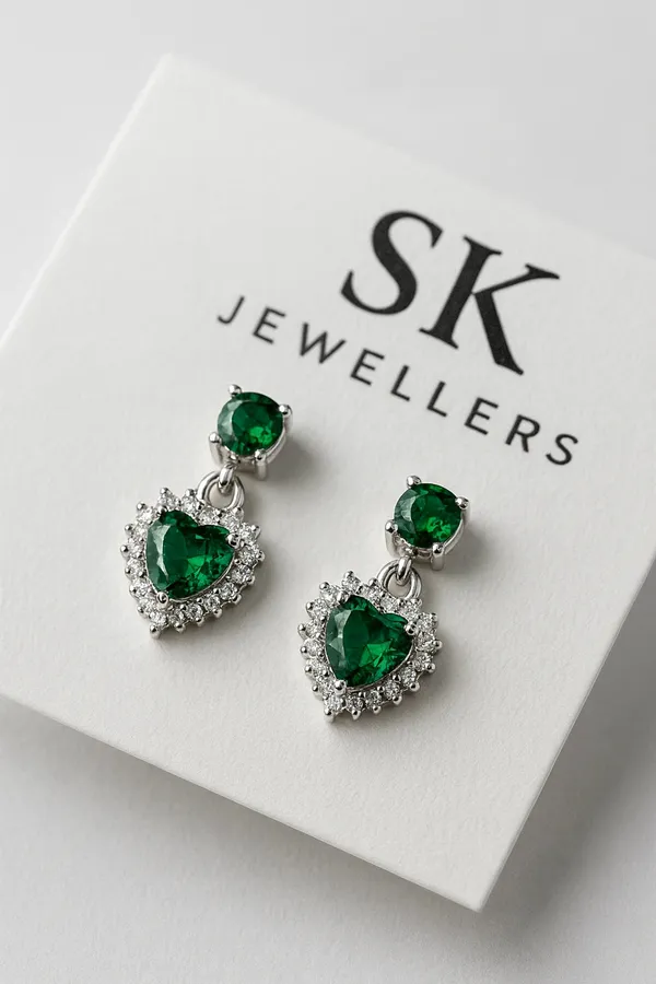 Enchanting_Symphony_Opulent_Emerald_Silver_Earrings_Default_Title