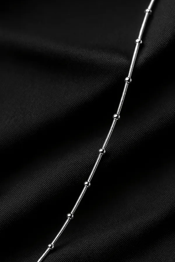 925_Sterling_Silver_Snake_Chain_Necklace_With_Bead_Accents_For_Women_Minimalist_Silver_Chain_Default_Title