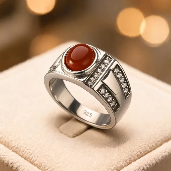 925_Hallmarked_Pure_Silver_Red_Coral_Statement_Rings_Designer_Moonga_Ring_For_Men