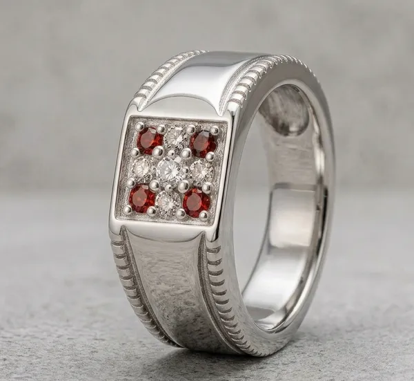 925_Pure_Silver_Multi_Stone_Mens_Rings_Premium_Designer_Statement_Ruby_Emerald_Cz_Accents