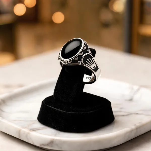 925_Pure_Silver_Black_Onyx_Mens_Vintage_Royal_Rings_Premium_Oval_Stone_Statement_Band_With_Antique_Engraving