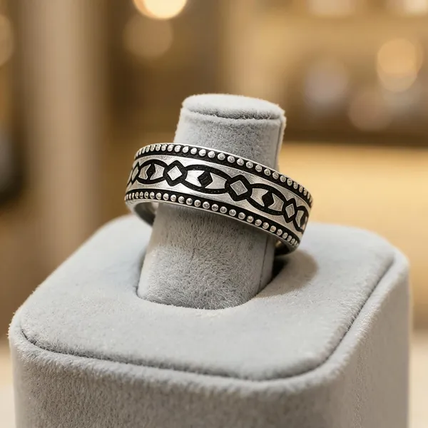 Echoes_Of_Valor_Oxidised_925_Silver_Patterned_Rings_For_Fearless_Hearts