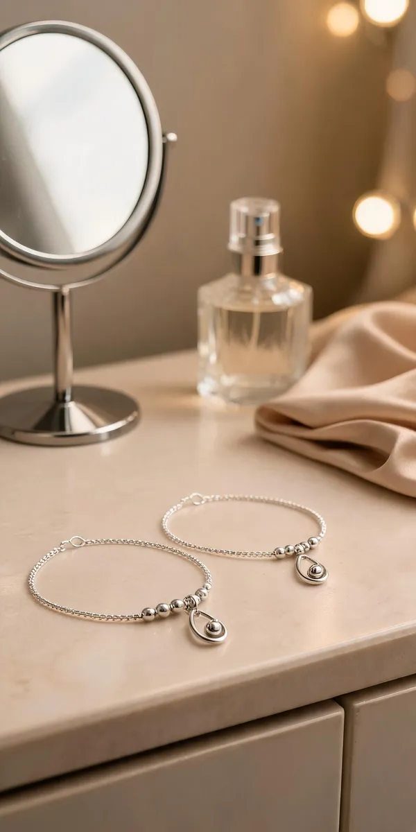 Celestial_Teardrop_925_Sterling_Silver_Anklet_Of_Poised_Modern_Grace_Pair