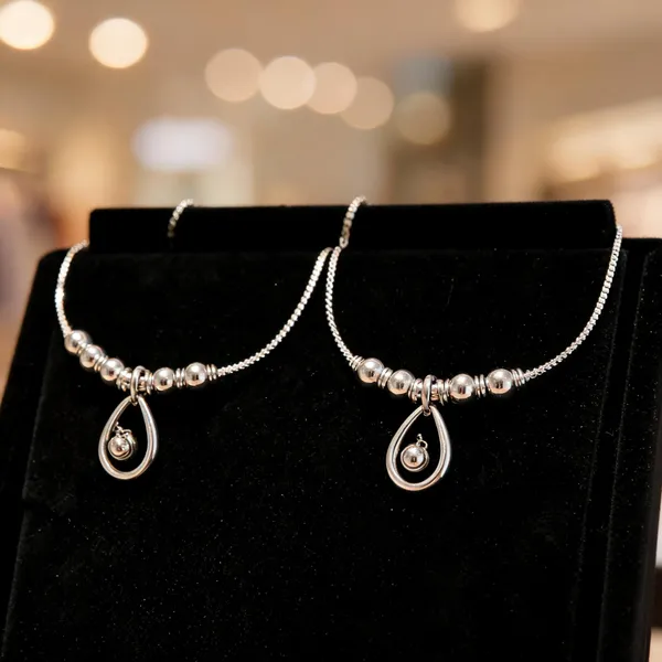 Celestial_Teardrop_925_Sterling_Silver_Anklet_Of_Poised_Modern_Grace_Pair