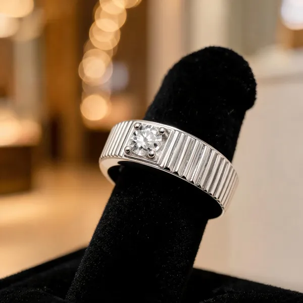 Vanguard_Crest_Solitaire_Diamond_Rings_In_Textured_Sterling_Silver_Power