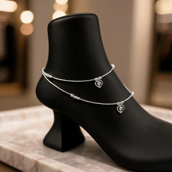 Eternal_Heartbeat_925_Sterling_Silver_Anklet_With_Dazzling_Crystal_Charm_Pair