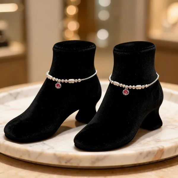 Rose_Ember_Beaded_Silver_Anklet_With_Crimson_Crystal_Charm_Glow_Pair