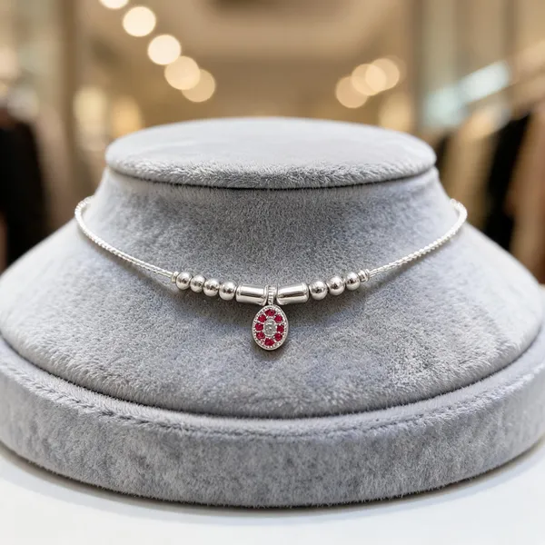 Ruby_Halo_Glow_Fine_Silver_Anklet_With_Beaded_Oval_Charm_Accent_Single