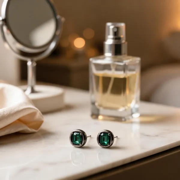 Emerald_Radiance_Majestic_Oxidised_Silver_Stud_Earrings