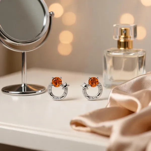 Celestial_Elegance_Oxidised_Silver_And_Golden_Citrine_Earrings