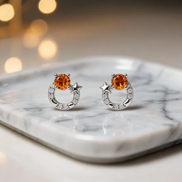 Celestial_Elegance_Oxidised_Silver_And_Golden_Citrine_Earrings