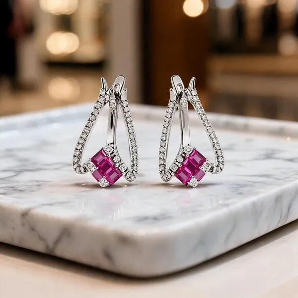 Pink_Radiance_Geometric_925_Sterling_Silver_Earrings