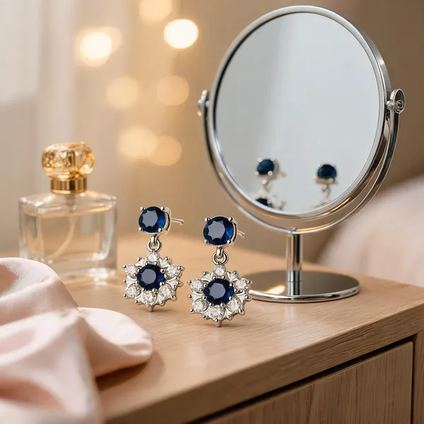 Starlit_Allure_Luxurious_Sapphire_Silver_Statement_Earrings