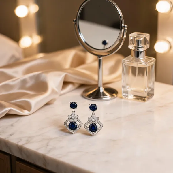 Twilight_Elegance_Captivating_Sapphire_Silver_Luxury_Earrings