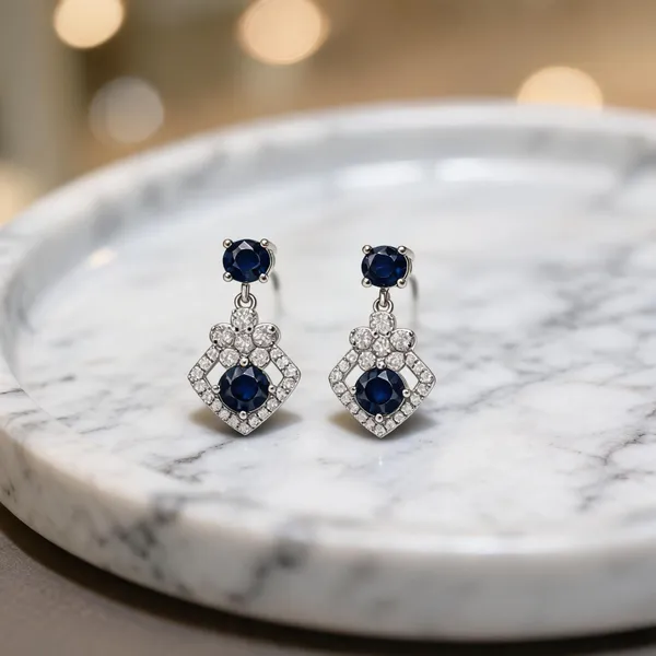 Twilight_Elegance_Captivating_Sapphire_Silver_Luxury_Earrings