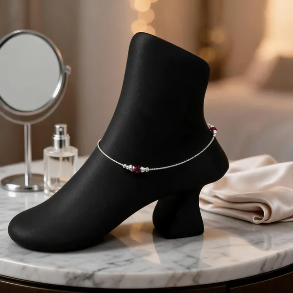 Moonlit_Serenade_Delicate_Silver_Anklet_With_Captivating_Ruby_Beads_Pair