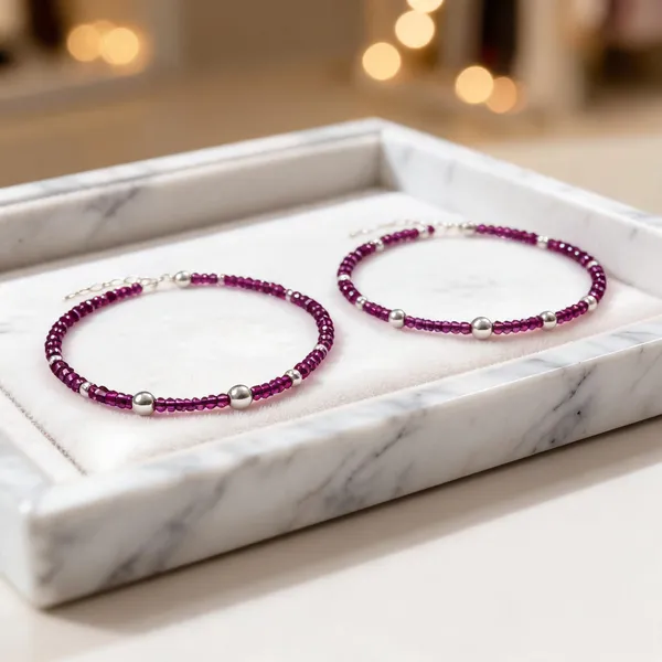 Violet_Dreams_Elegance_In_Silver_And_Vibrant_Beads_Anklet_Pair