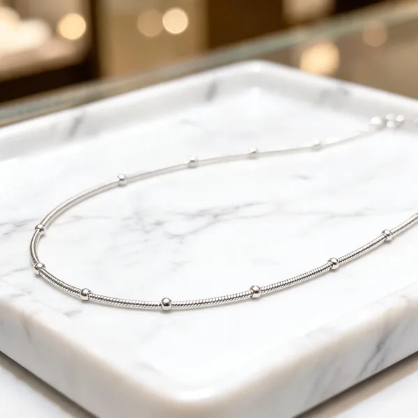 925_Sterling_Silver_Snake_Chain_Necklace_With_Bead_Accents_For_Women_Minimalist_Silver_Chain