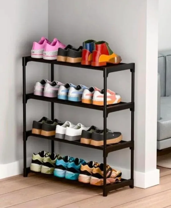 4_Tier_Black_&_White_Shoe_Rack