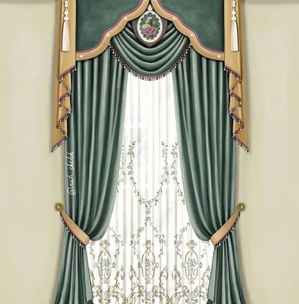 Green_Long_Crush_Fabric_Curtain_For_Home_Decor