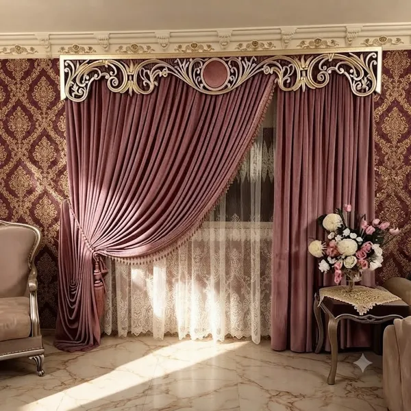 Mauve_Knitted_Fabric_Curtain_For_Home_Decor