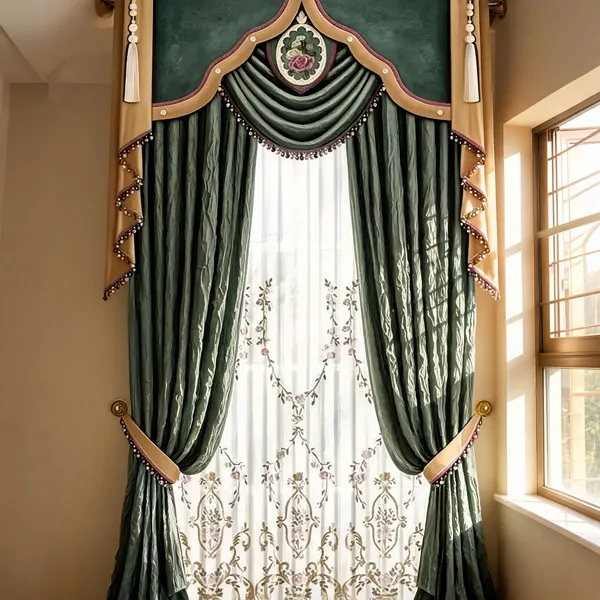 Green_Long_Crush_Fabric_Curtain_For_Home_Decor