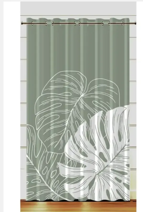 Botanical_Floral_Print_Green_Curtain