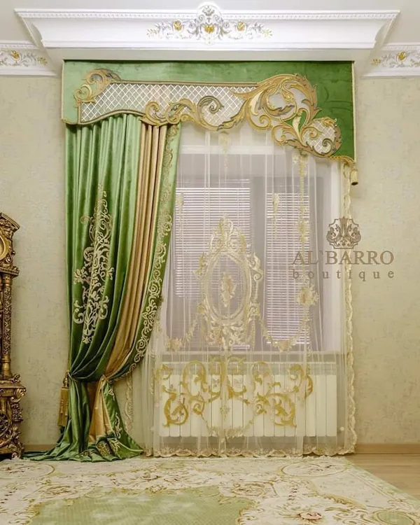 Green_Long_Crush_Fabric_Curtain_For_Home_Decor