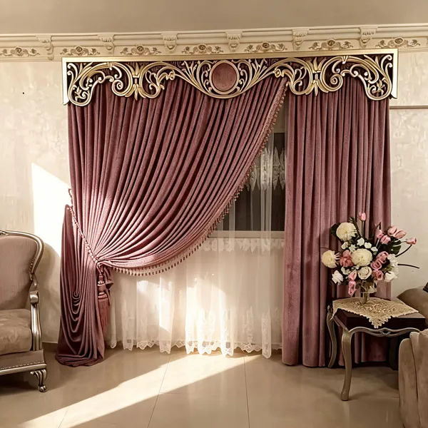 Mauve_Knitted_Fabric_Curtain_For_Home_Decor