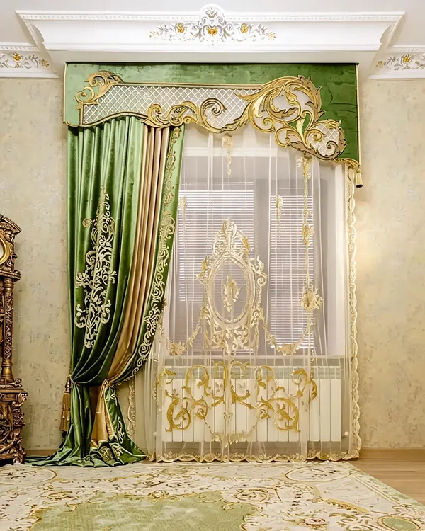 Green_Long_Crush_Fabric_Curtain_For_Home_Decor