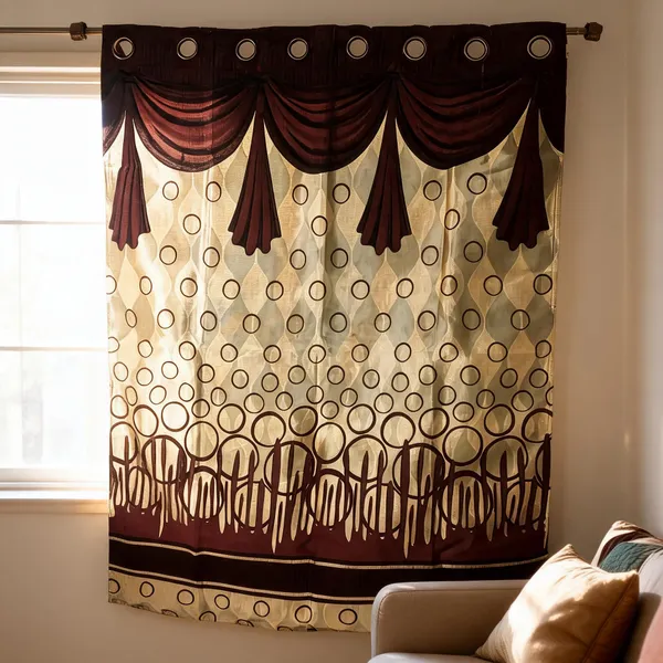 Maroon_And_Beige_Jute_Curtain_For_Home_Decor