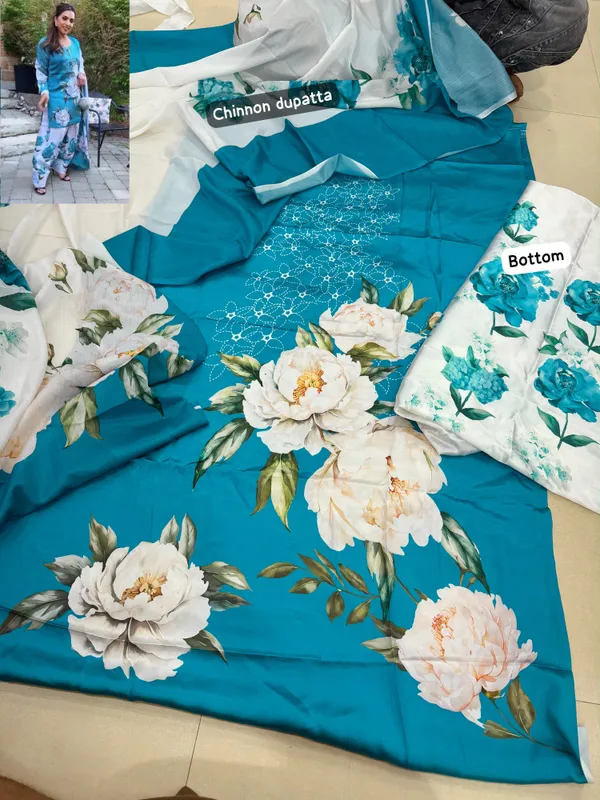 Teal_Cotton_Unstiched_Suit_Set_For_Women