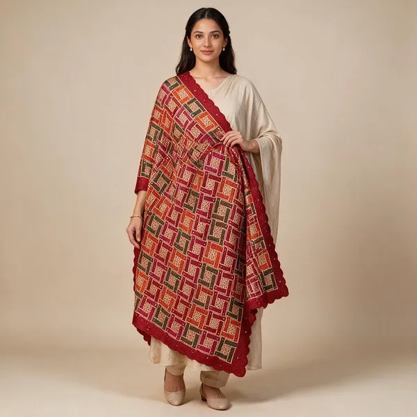 Red_Cotton_Dupatta_For_Women