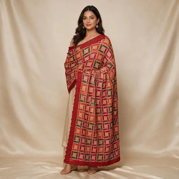 Red_Cotton_Dupatta_For_Women