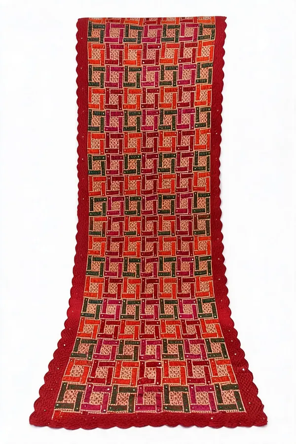 Red_Cotton_Unstiched_Suit_Set_For_Women