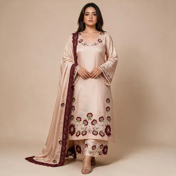 Peach_Chanderi_Silk_Unstiched_Suit_Set_For_Women