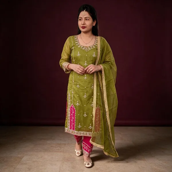 Green_Cotton_Unstiched_Suit_Set_For_Women
