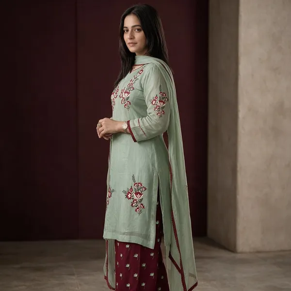 Mint_Green_Viscose_Rayon_Unstiched_Suit_Set_For_Women
