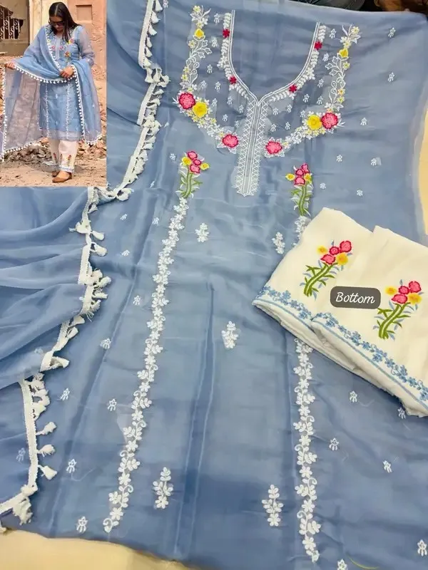 Blue_Cotton_Unstiched_Suit_Set_For_Women