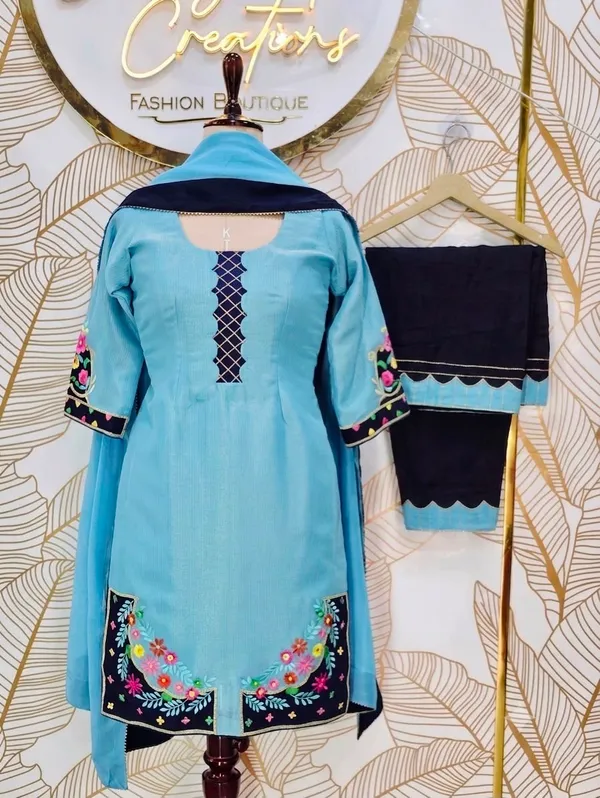Blue_Rayon_Unstiched_Suit_Set_For_Women