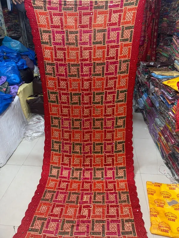 Red_Cotton_Unstiched_Suit_Set_For_Women