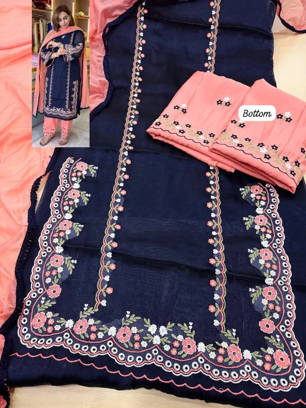 Navy_Cotton_Blend_Unstiched_Suit_Set_For_Women