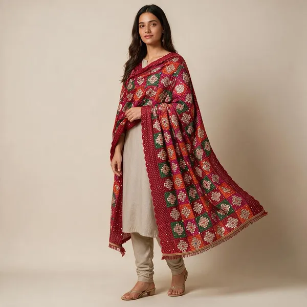 Red_Cotton_Dupatta_For_Women