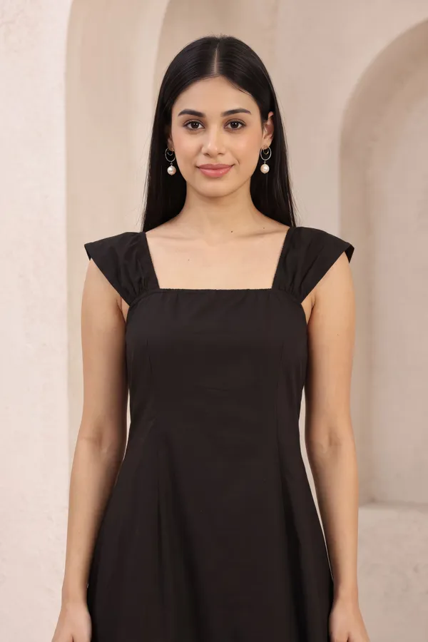 Black_Pure_Cotton_A_Line_Maxi_Dress_For_Women