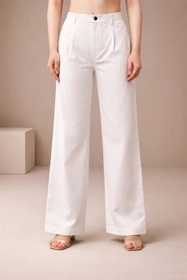 White_Cotton_Wide_Leg_Trousers_For_Women