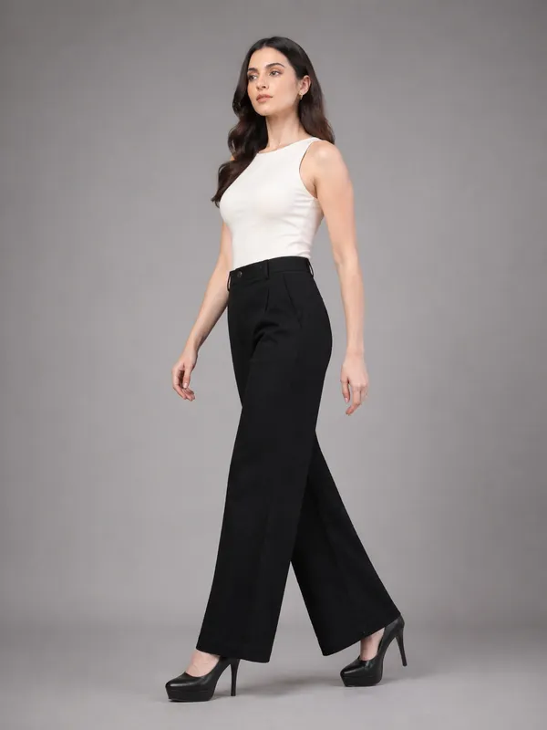 Black_Cotton_High_Waist_Wide_Leg_Trousers_For_Women