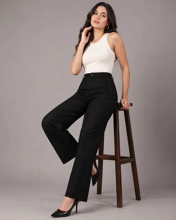 Black_Cotton_High_Waist_Wide_Leg_Trousers_For_Women