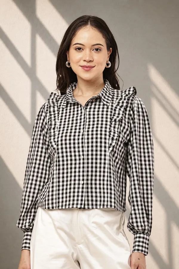 Black_Cotton_Checkered_Cropped_Shirt_For_Women