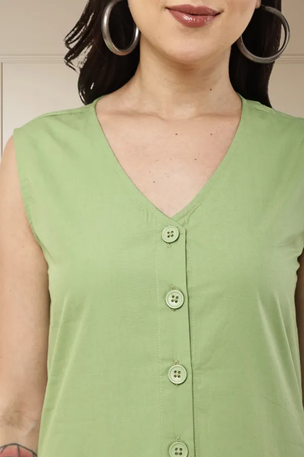 Green_Cotton_Sleeveless_A_Line_Dress_For_Women